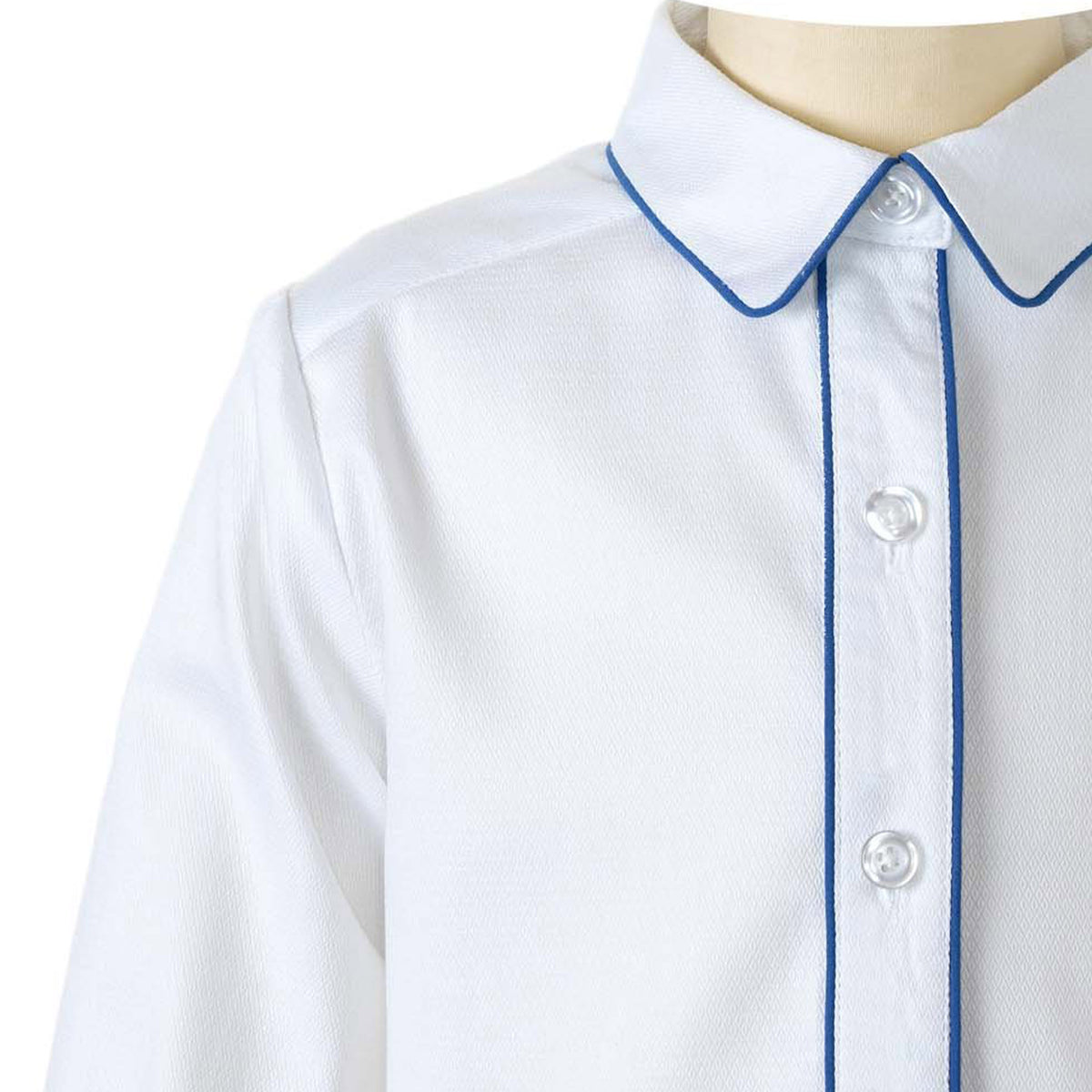Blue Piped Pique Shirt