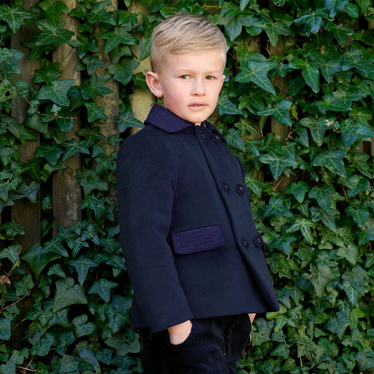 Navy Double Breasted Coat