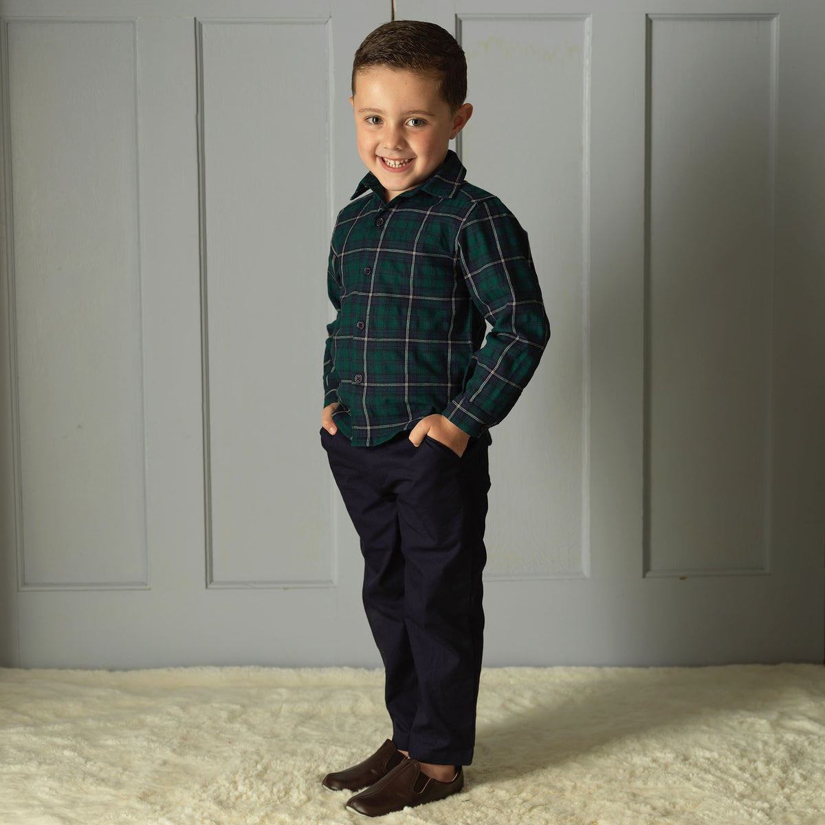 Green Tartan Flannel Shirt