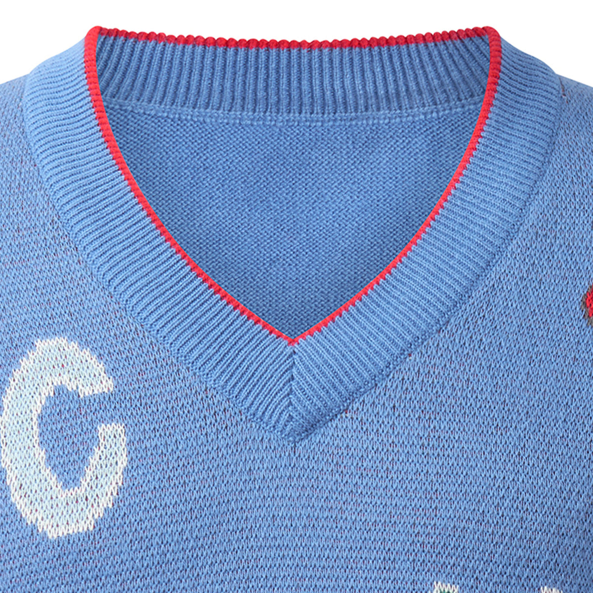 Blue ABC V-neck Sweater