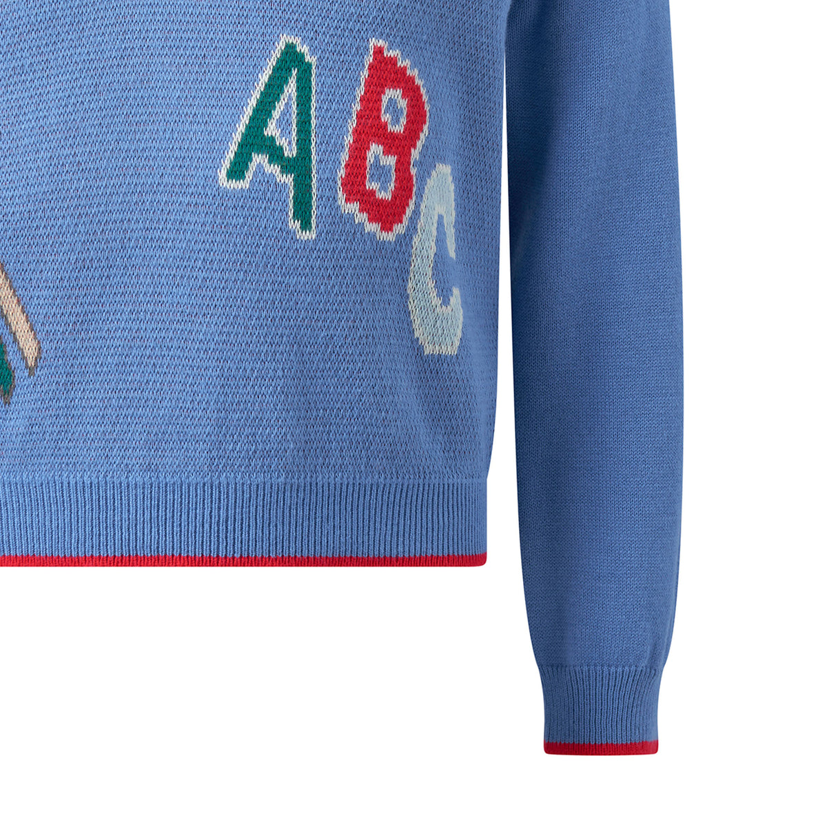 Blue ABC V-neck Sweater