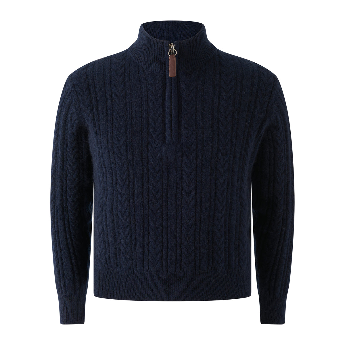 Navy Cashmere Half-zip Sweater