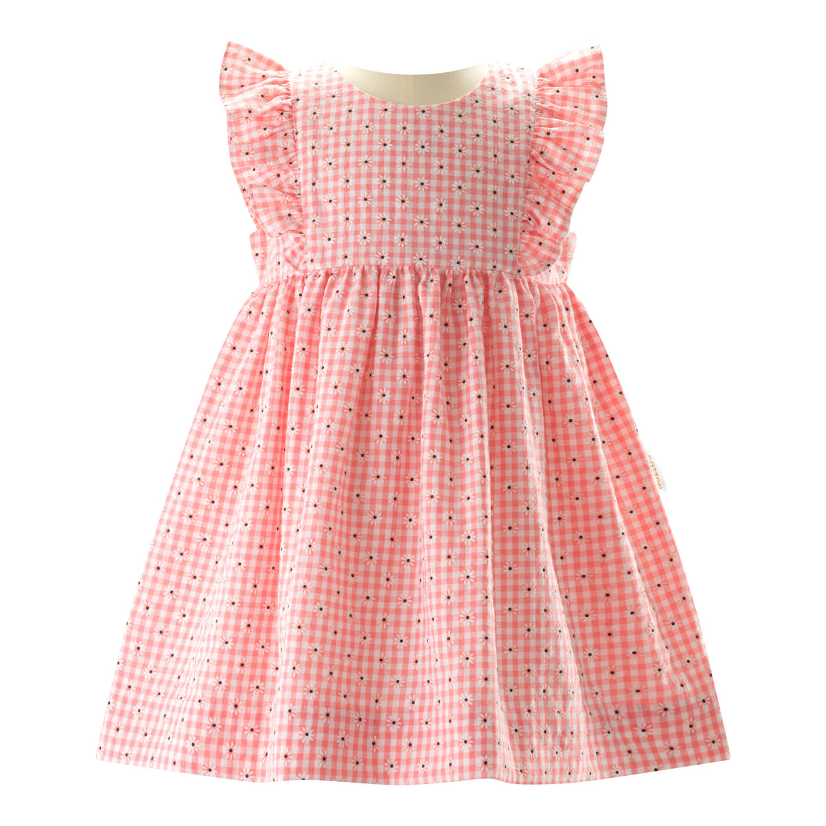 Pink Gingham Daisy Dress and Hat