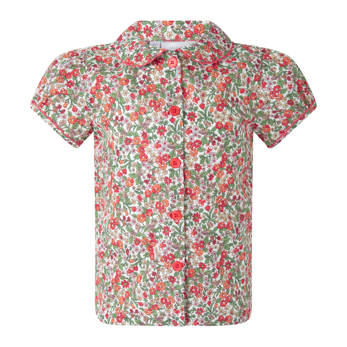 Red Botanical Floral Blouse