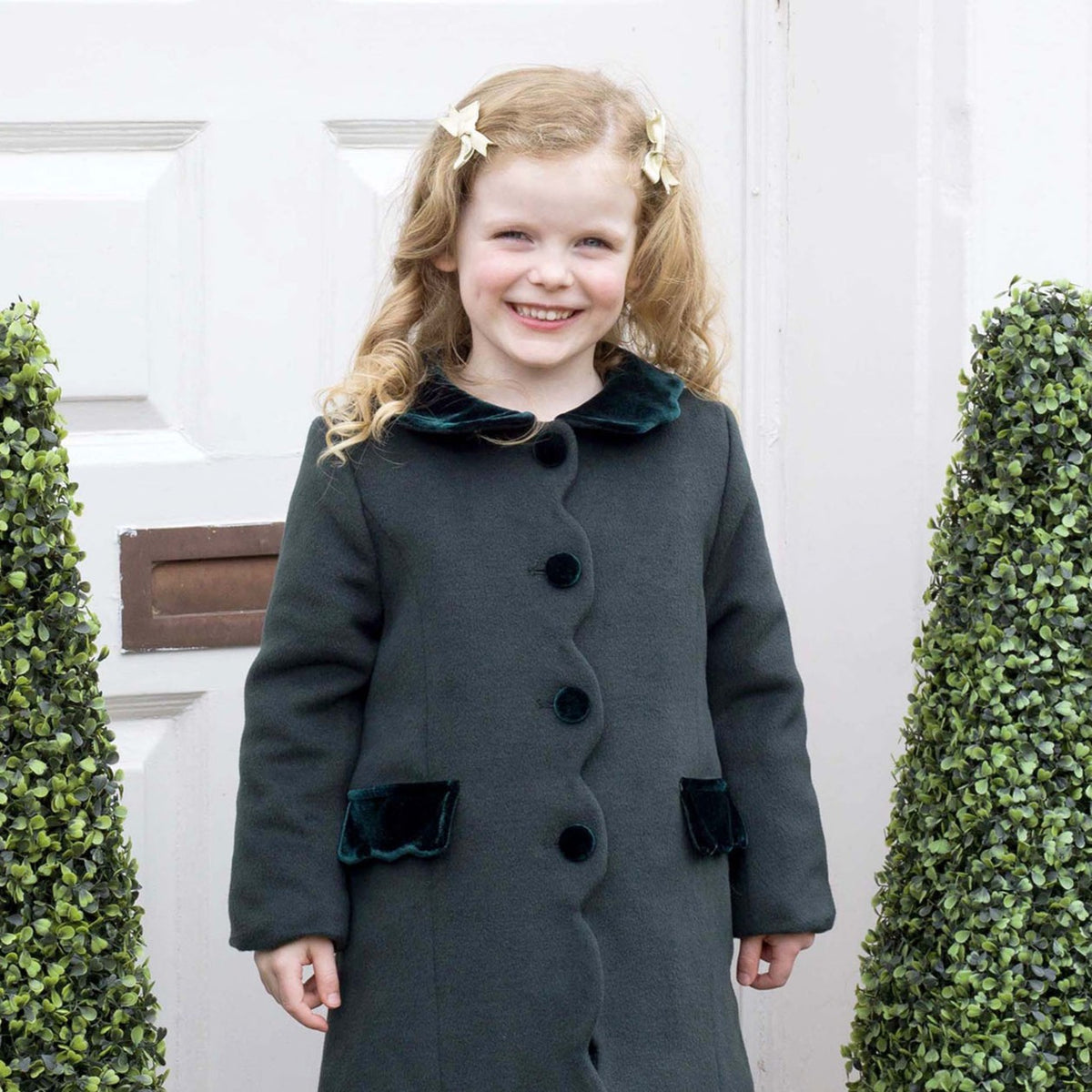 Green Scalloped Dress Coat