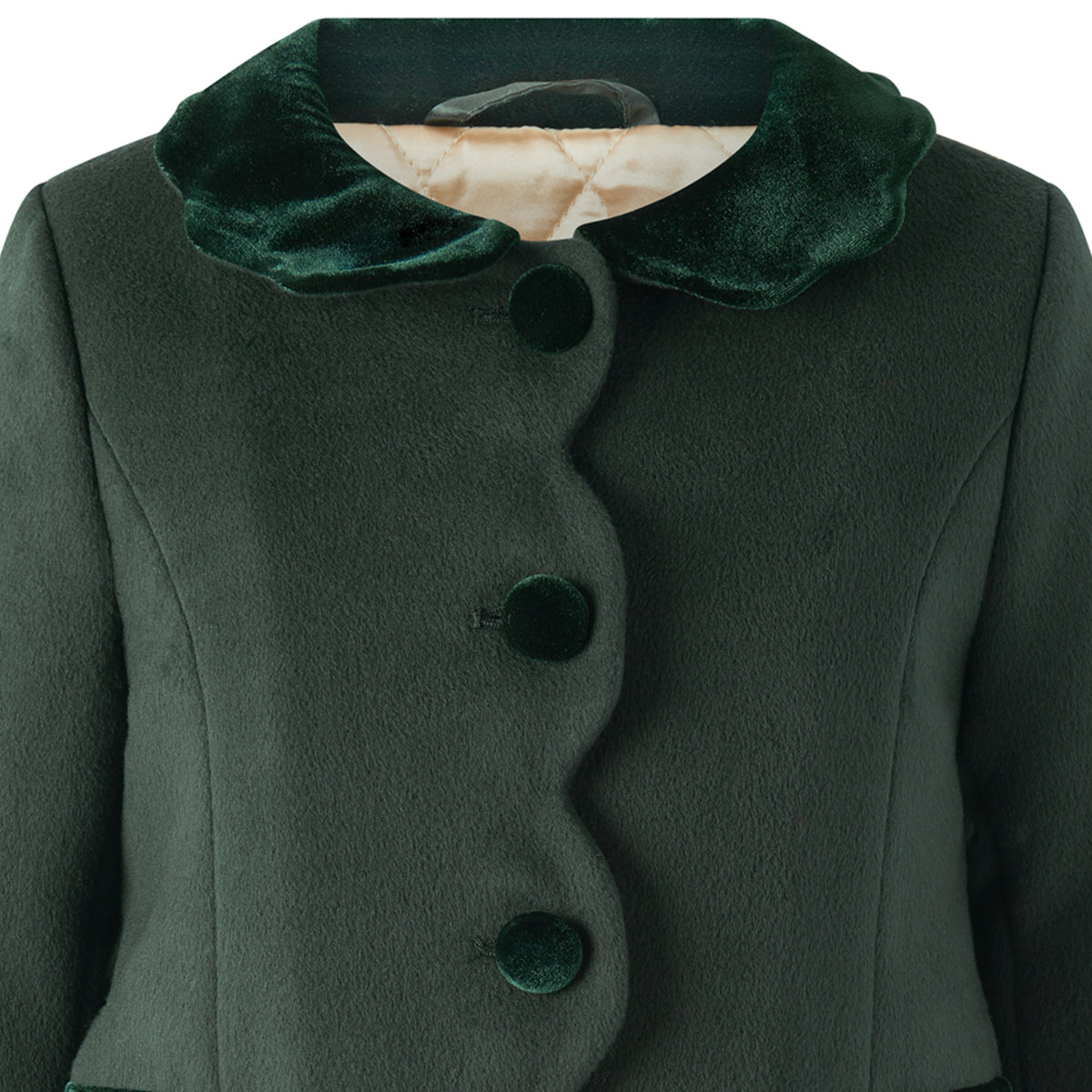 Green Scalloped Dress Coat