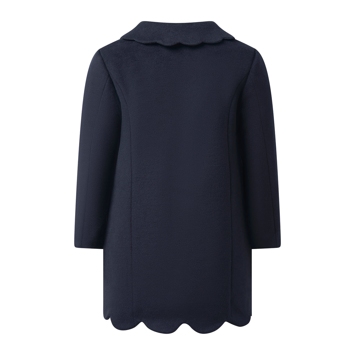 Navy Scalloped Dress Coat