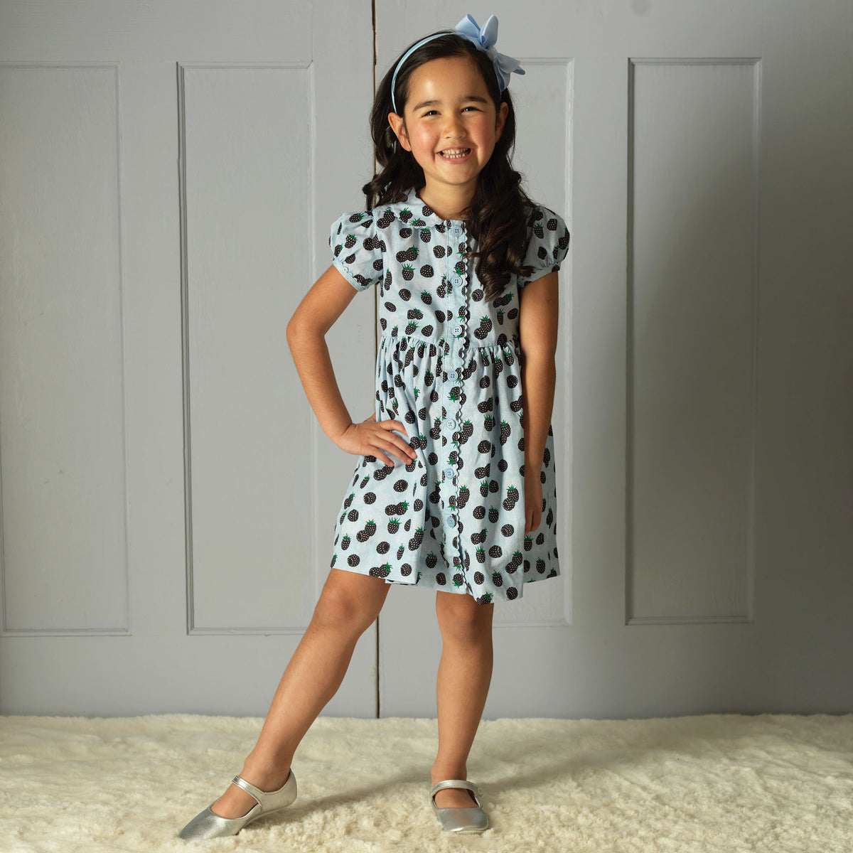 Blackberry Button-Front Dress