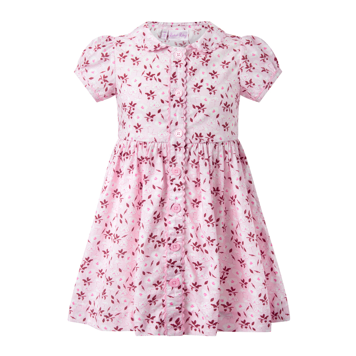 Pink Floral Button-front Dress