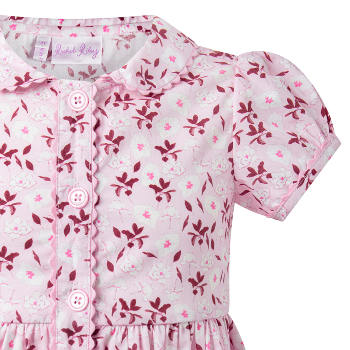 Pink Floral Button-front Dress