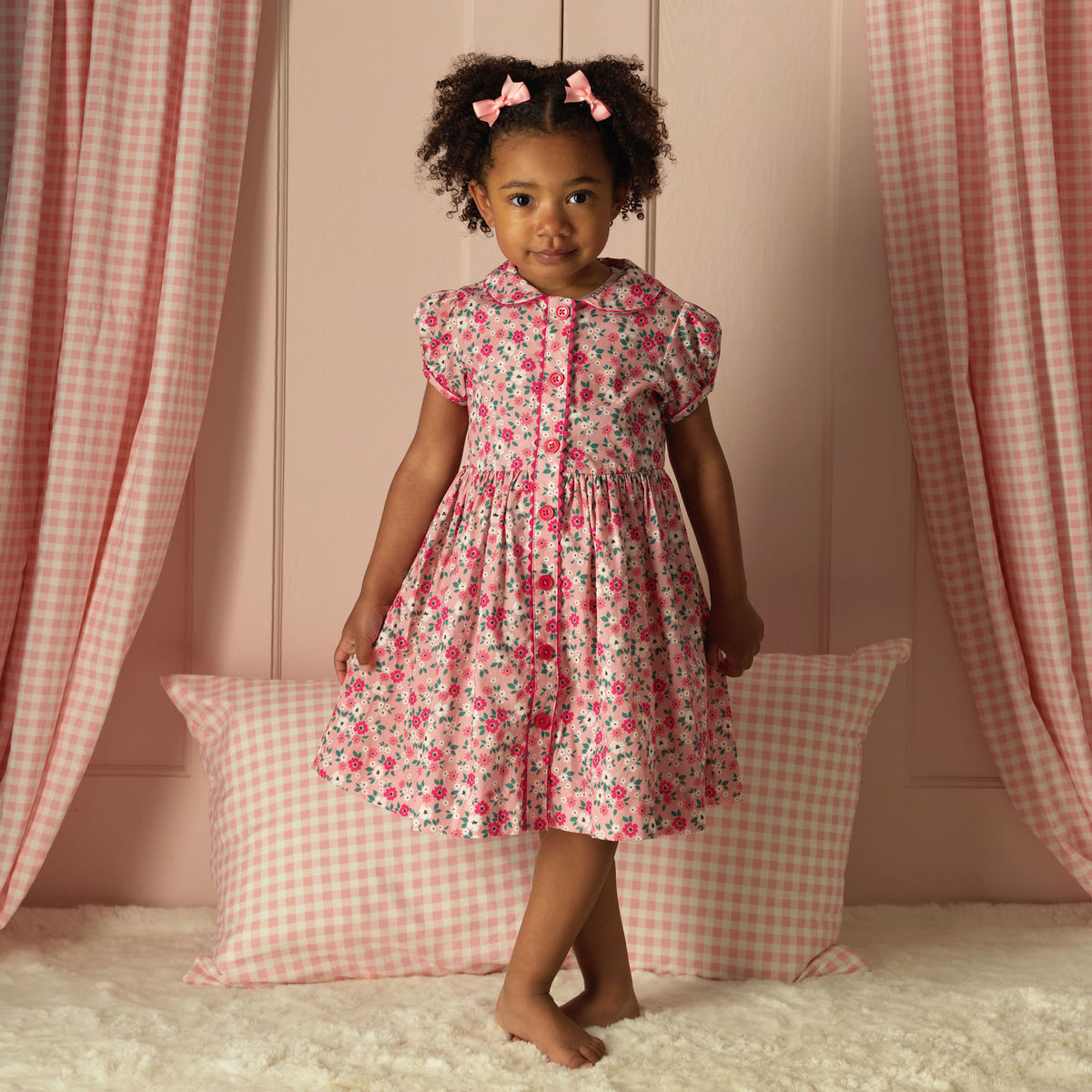 Blossom Flower Button-Front Dress