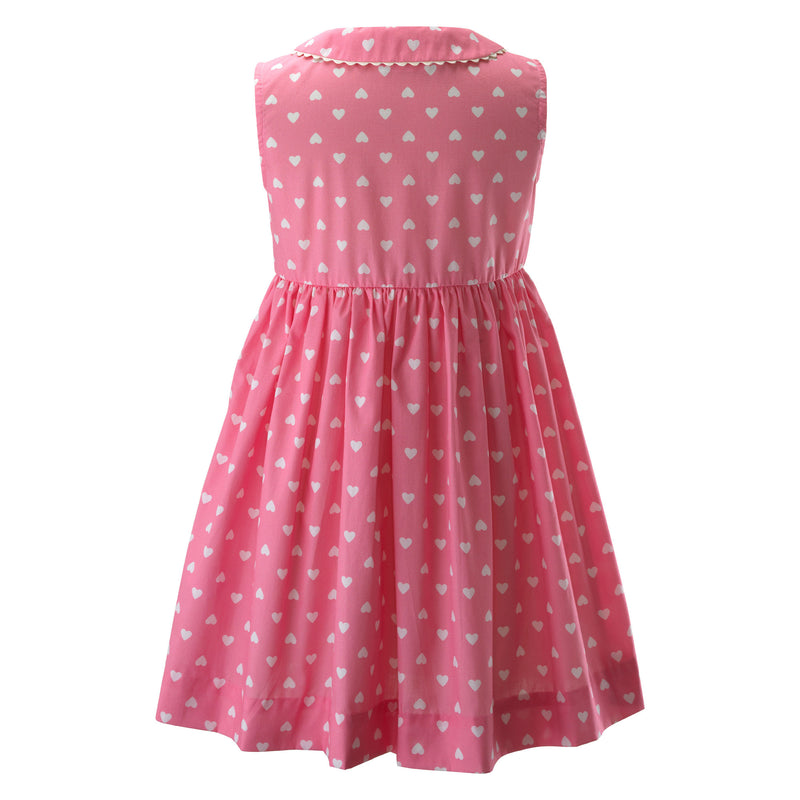 Heart Sleeveless Button Front Dress