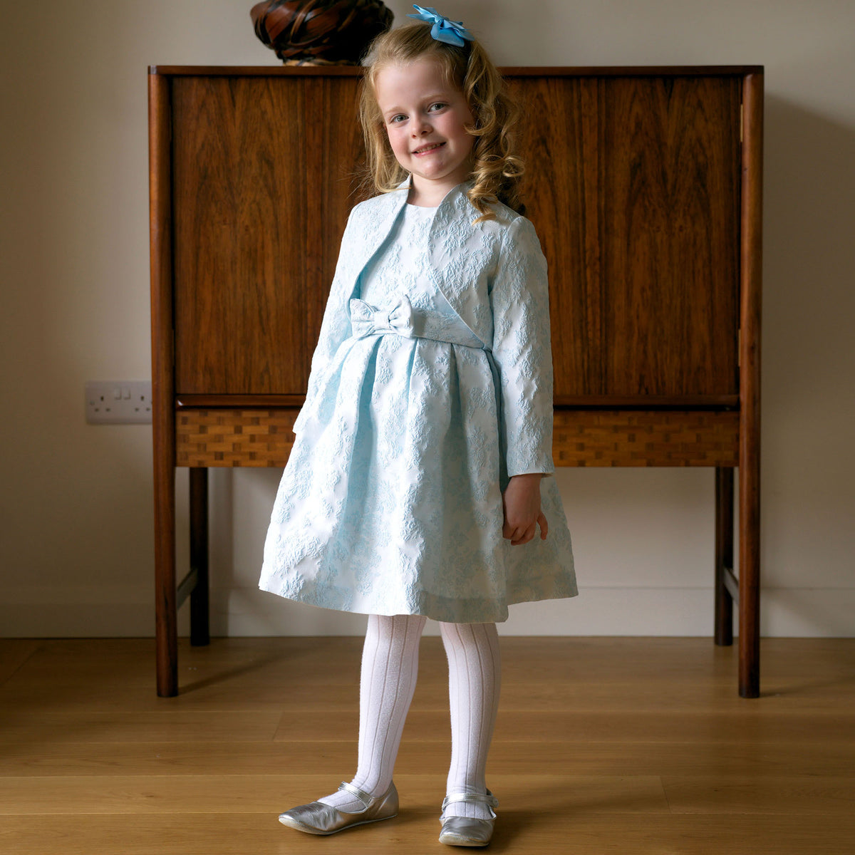 Blue Floral Damask Dress