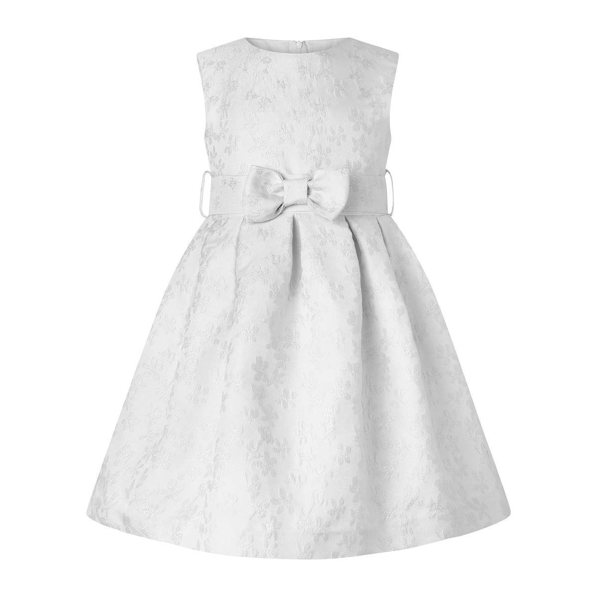 Ivory Floral Damask Party Dress