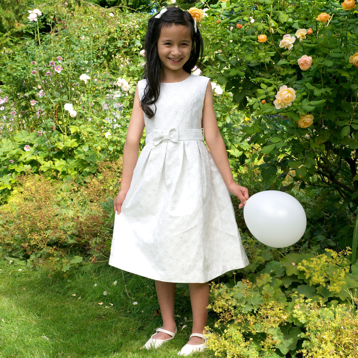Ivory Floral Damask Party Dress