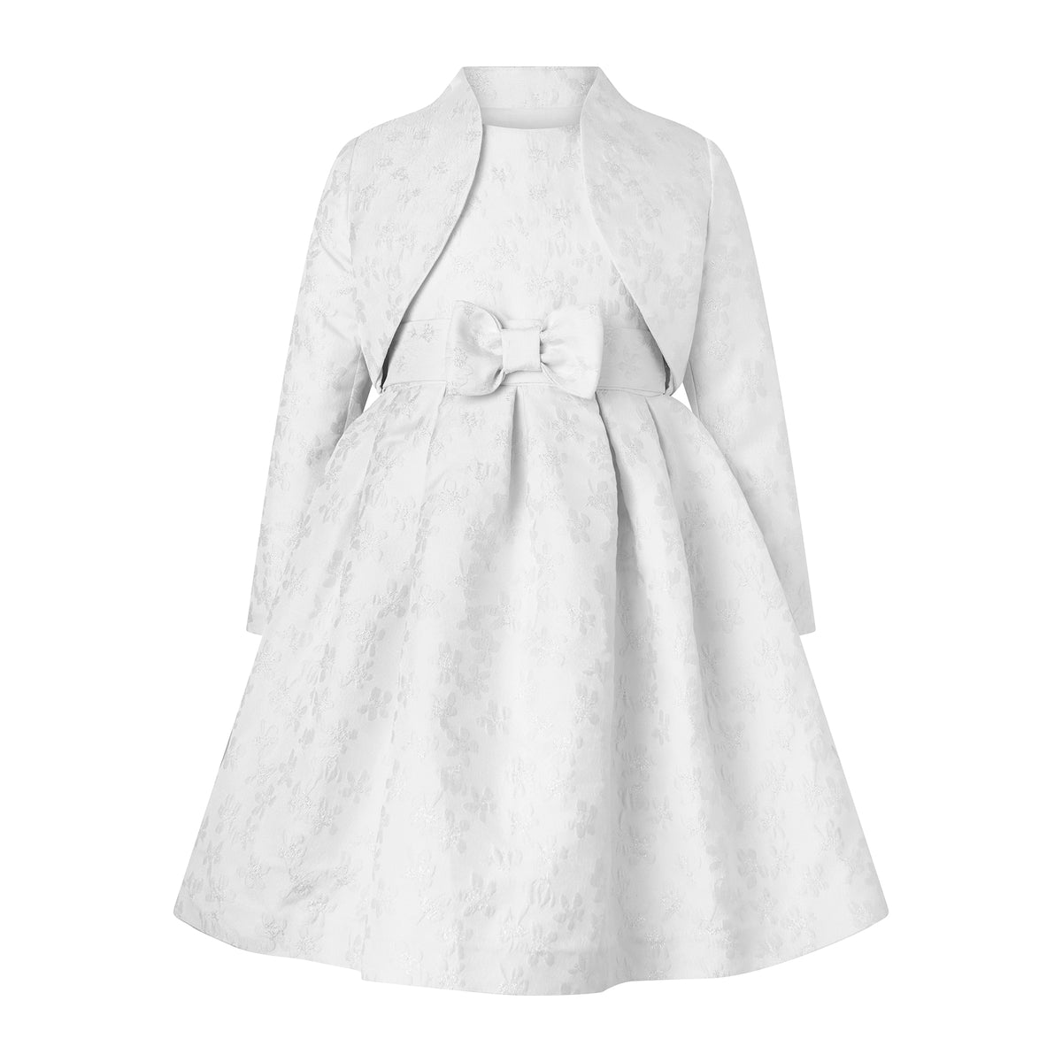 Ivory Floral Damask Party Dress