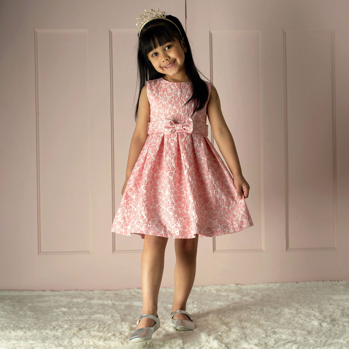 Pink Floral Damask Dress