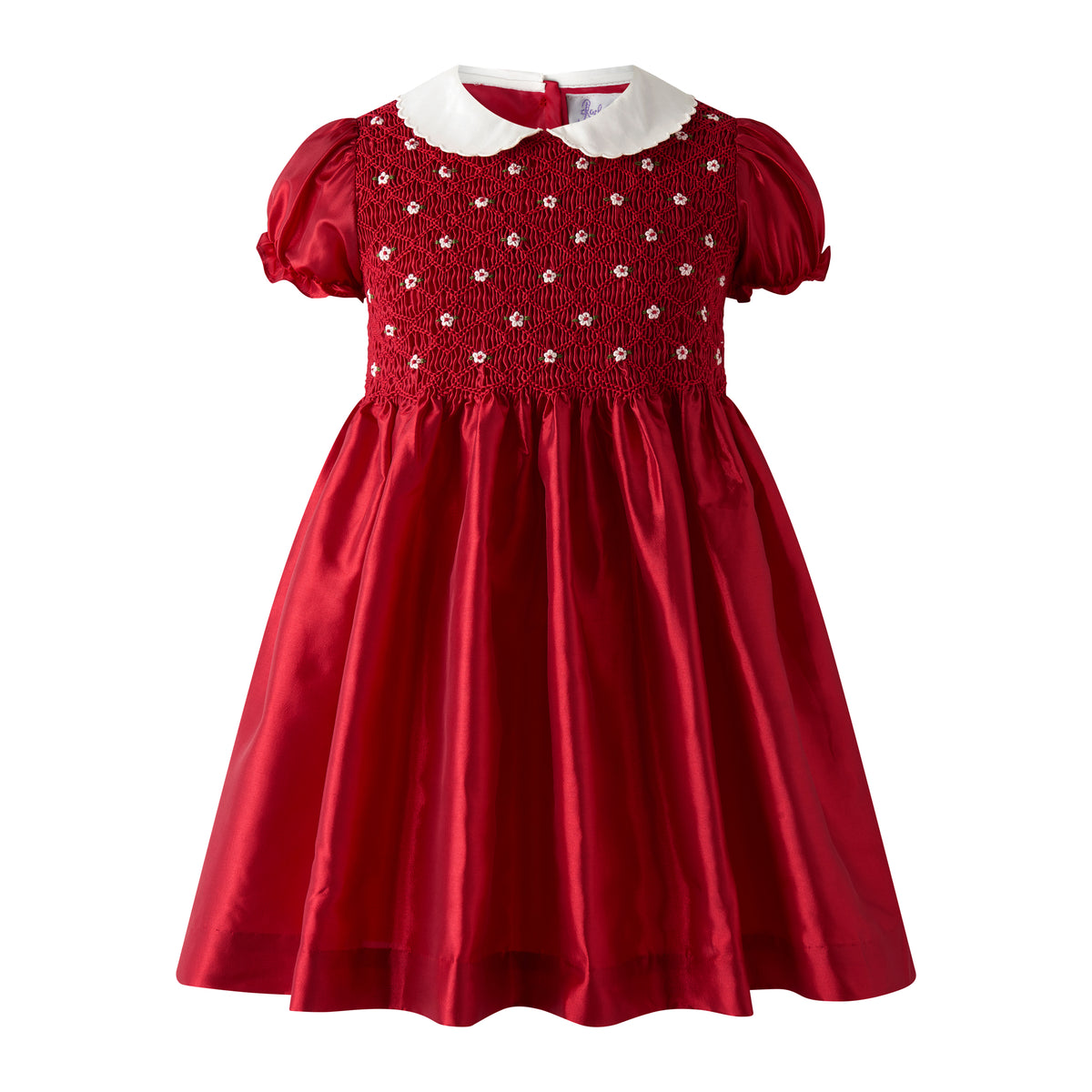 Red Taffeta Smocked Dress