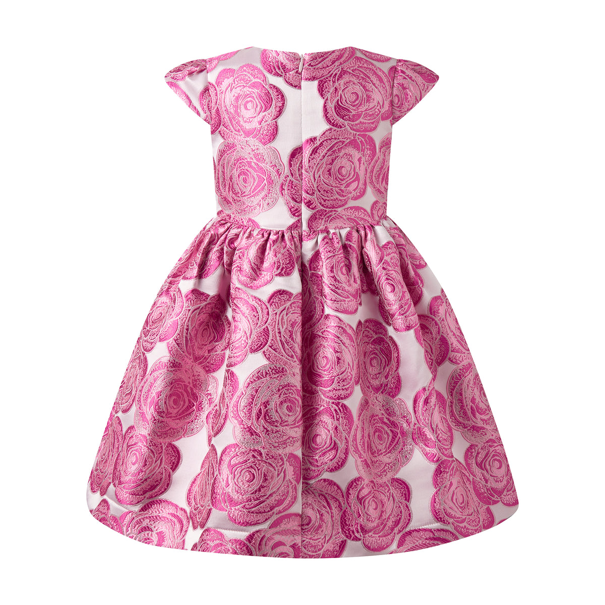 Bow Front Rose Damask Dress