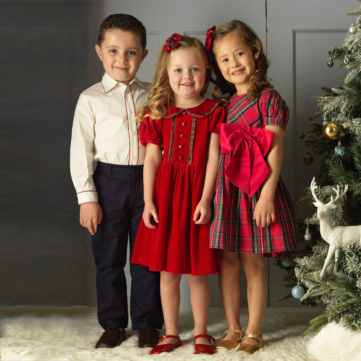 Red Tartan Bow Dress