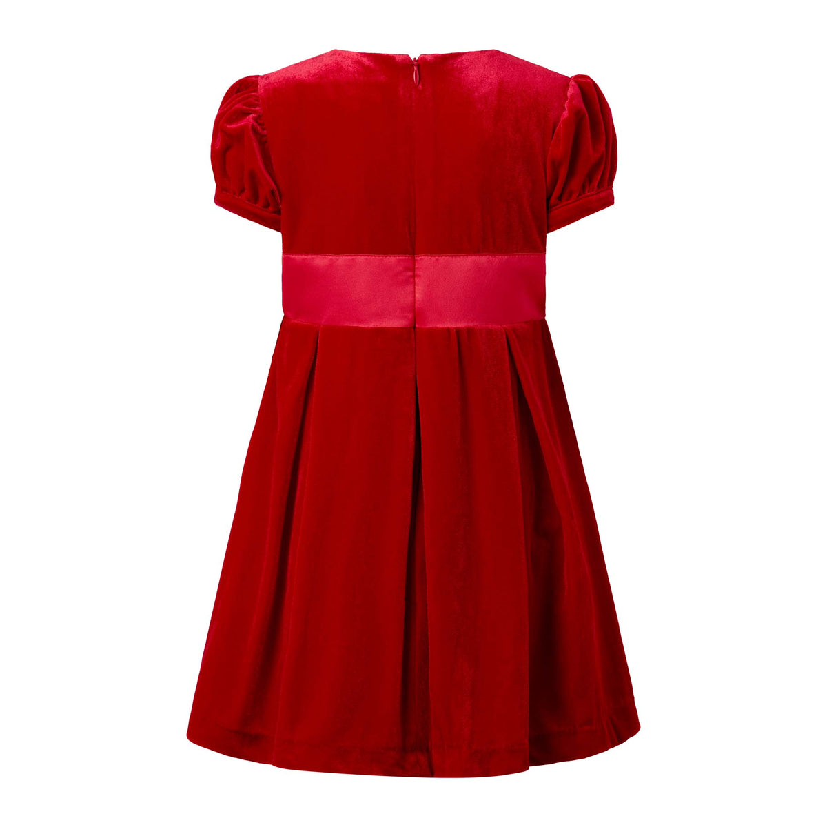 Crushed Velvet Bow Dress, Red