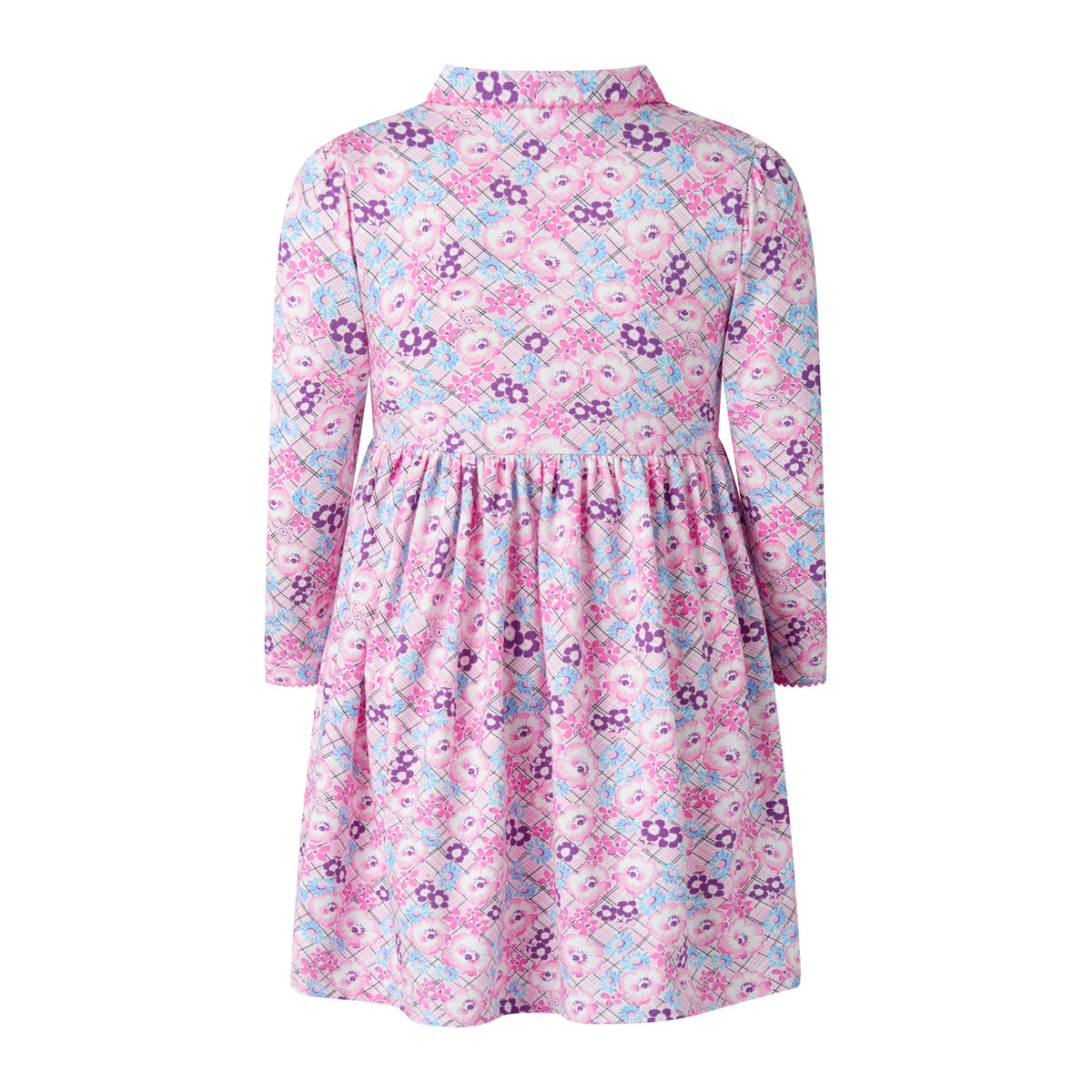 Floral Check Jersey Dress