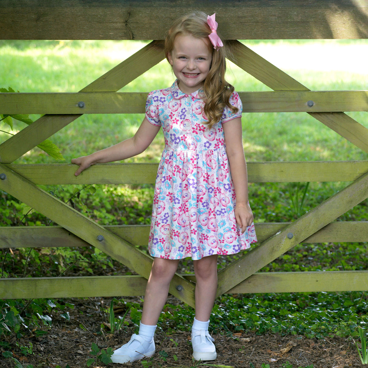 Pink Floral Jersey Dress