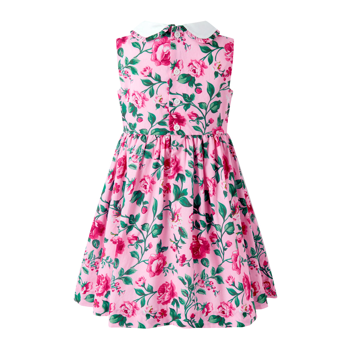 Pink Floral Peter Pan Collar Dress