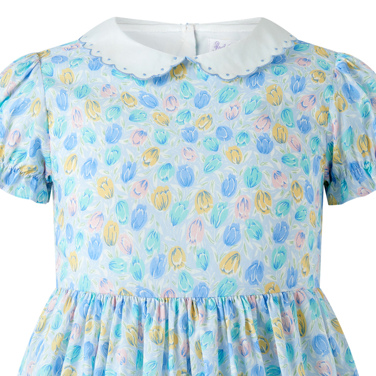Scalloped Collar Blue Tulip Dress