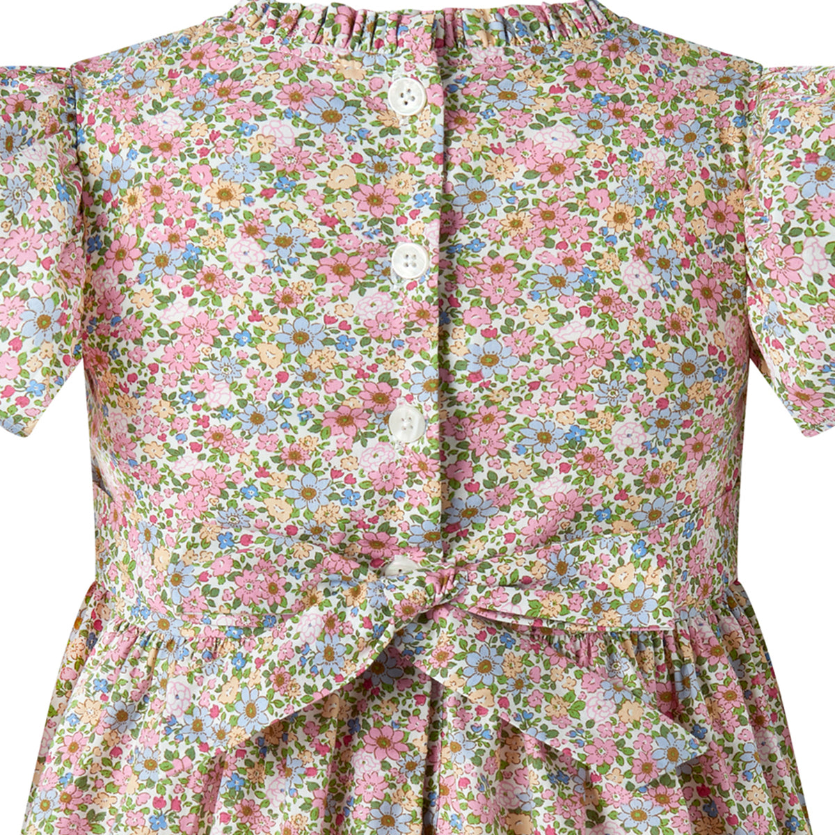Pink Floral Ruched Dress