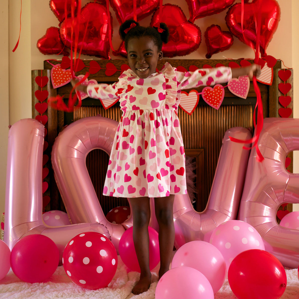 Scatter Heart Frill Dress