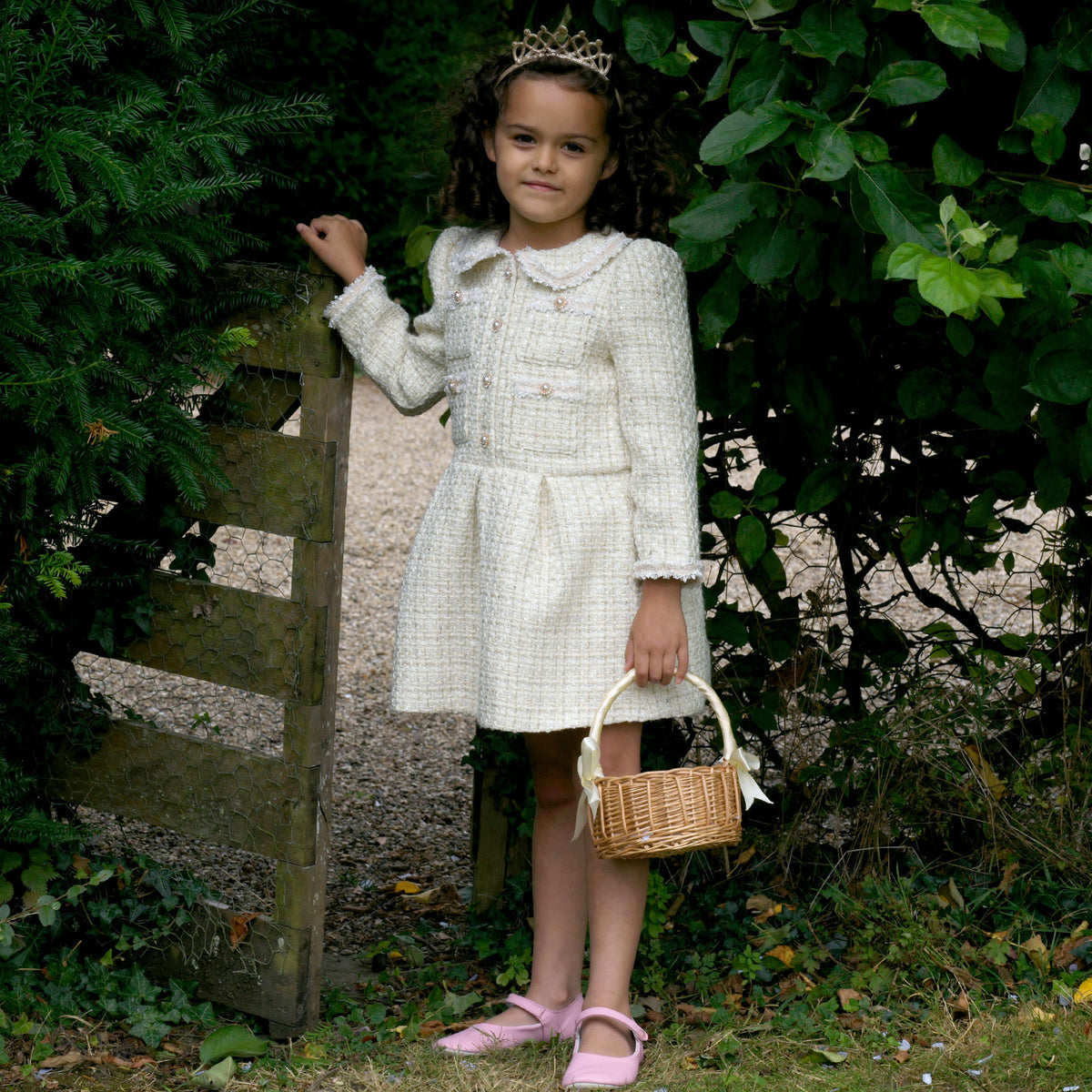 Ivory Tweed Dress