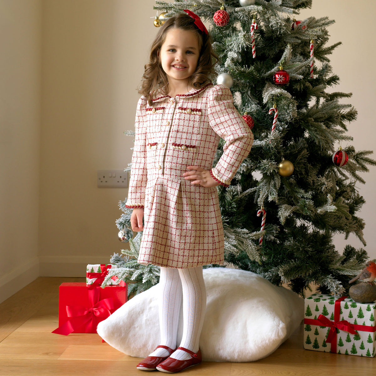 Check Tweed Dress