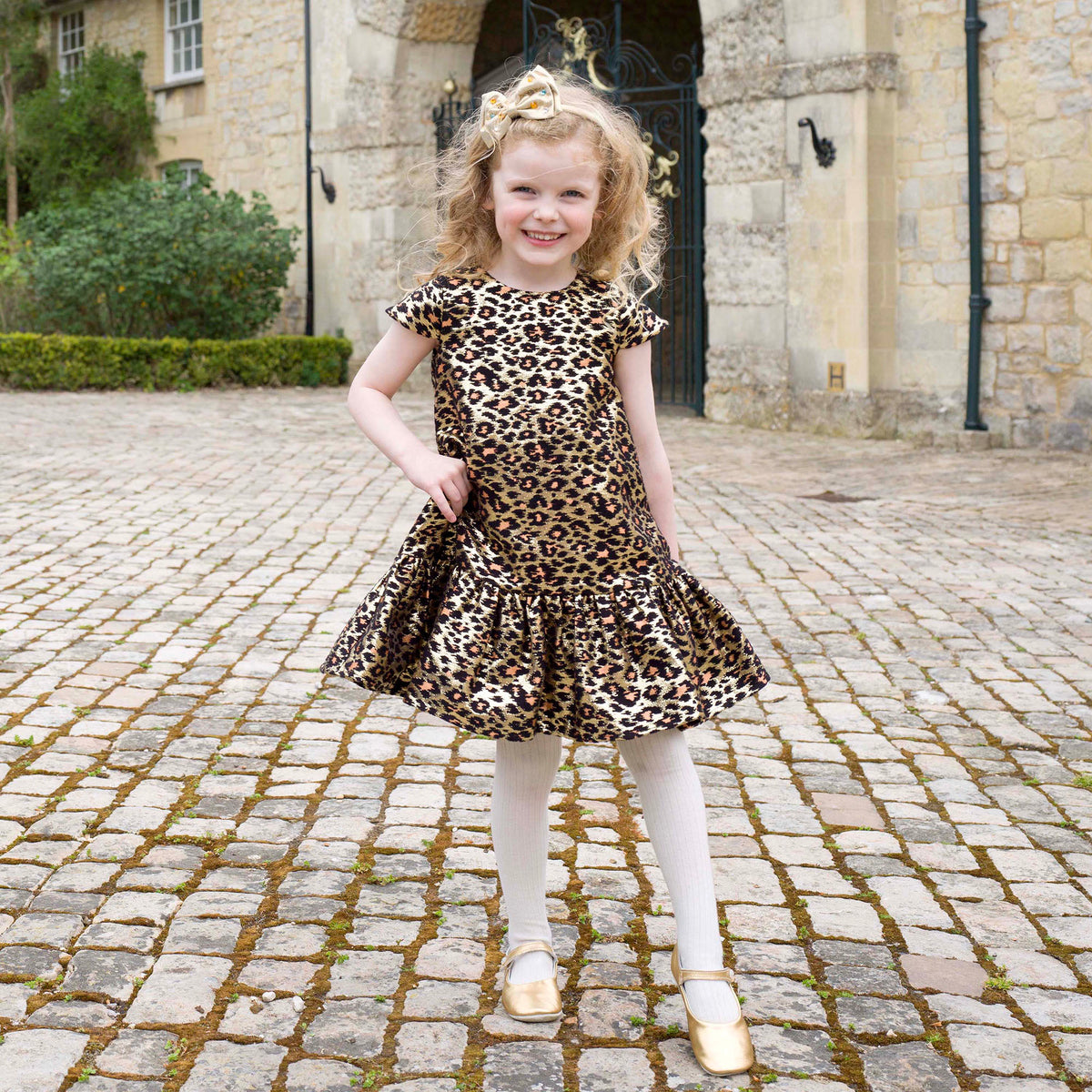 Leopard Damask Party Dress