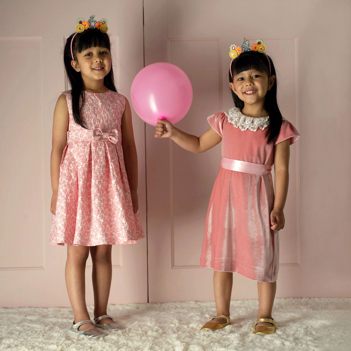 Pink Floral Damask Dress