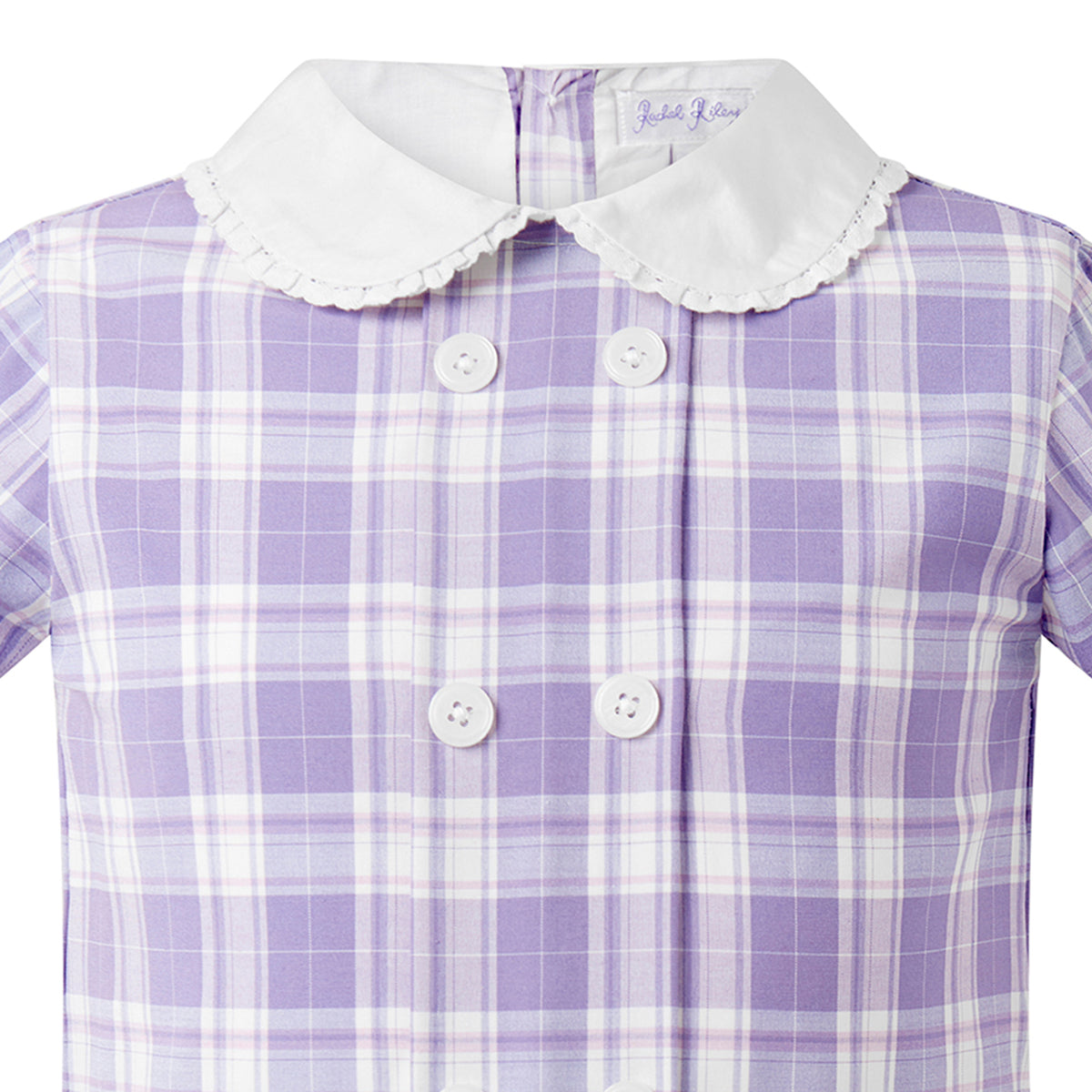 Purple Check Pleated Dress