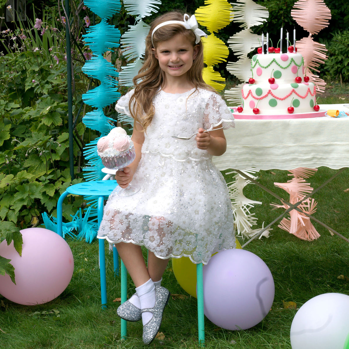 3D Scalloped Sequin Dress