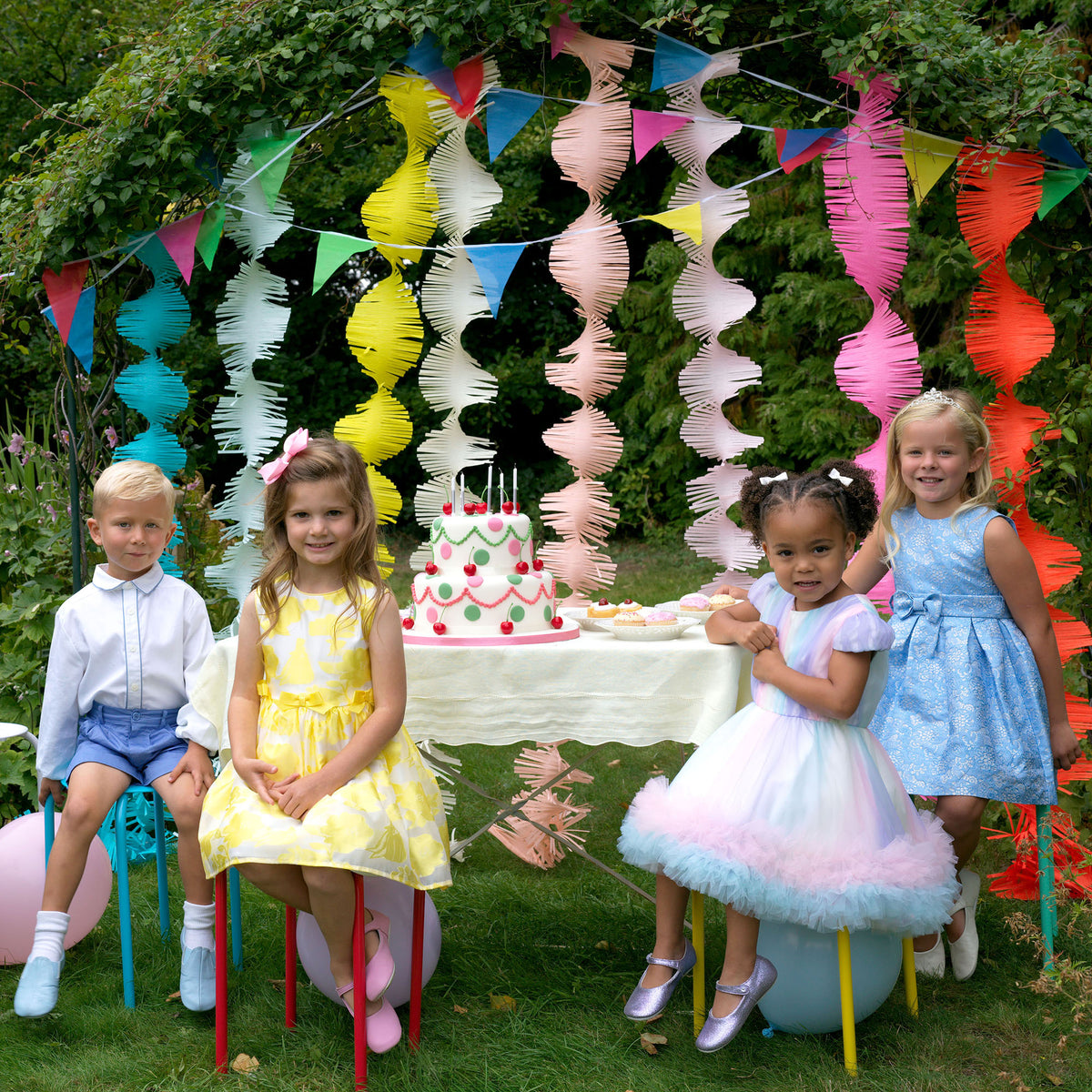 Rainbow Tulle Party Dress