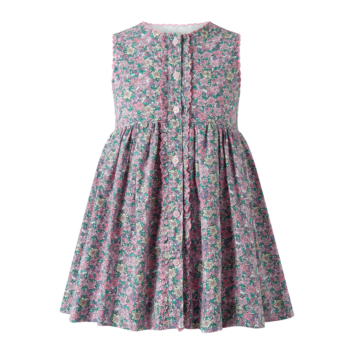 Pink Floral Button-front Dress