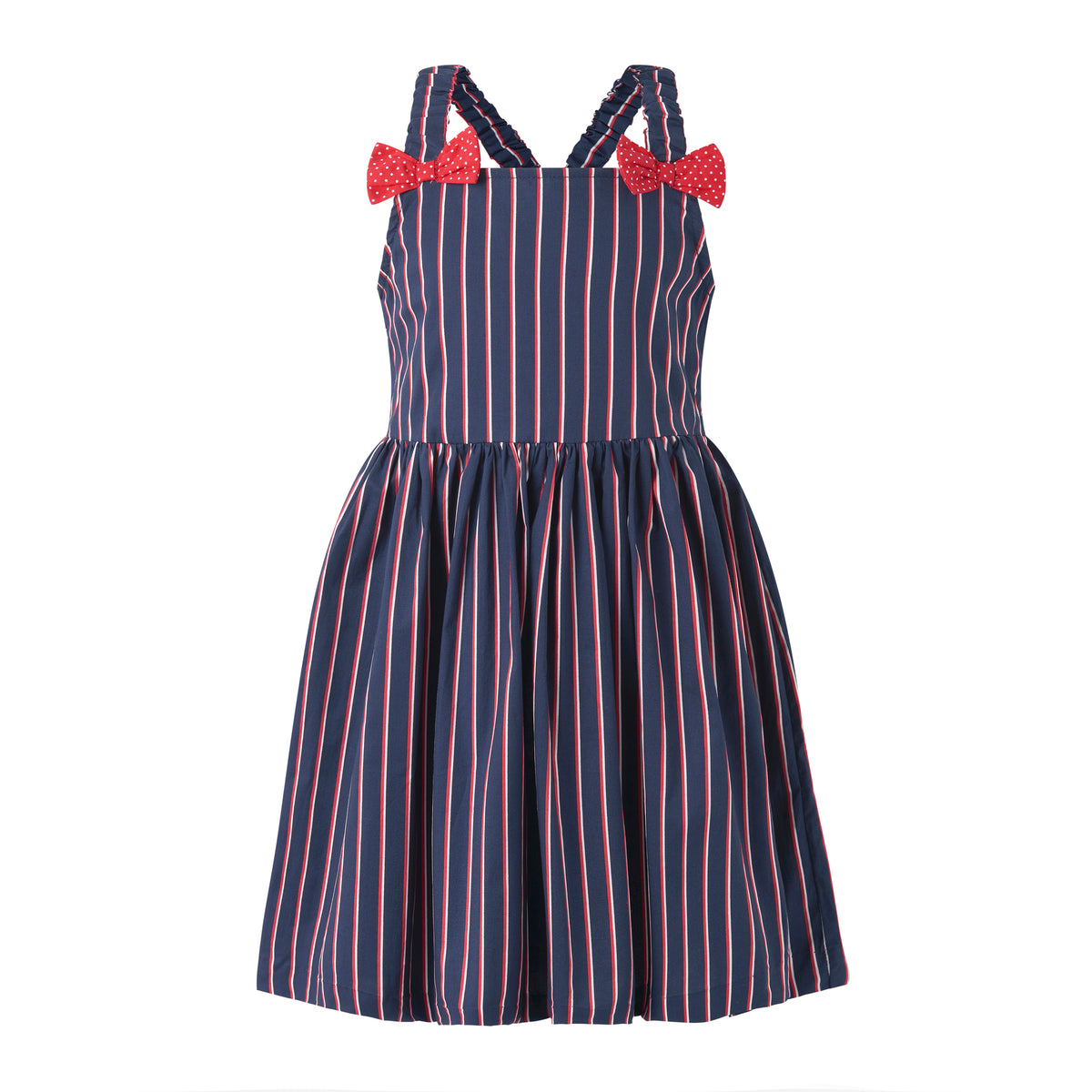 Navy Striped Bow Sundress