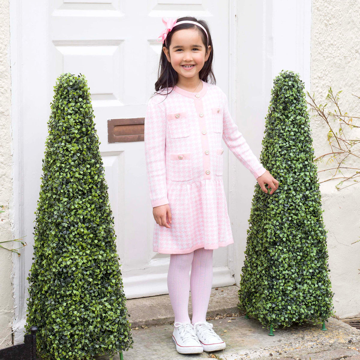 Houndstooth Knit Dress