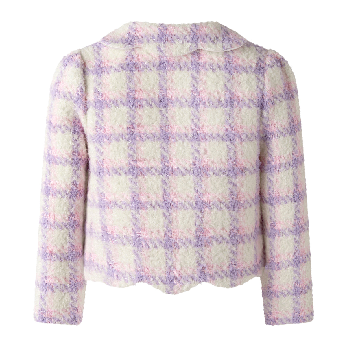 Purple Tweed Scalloped Jacket