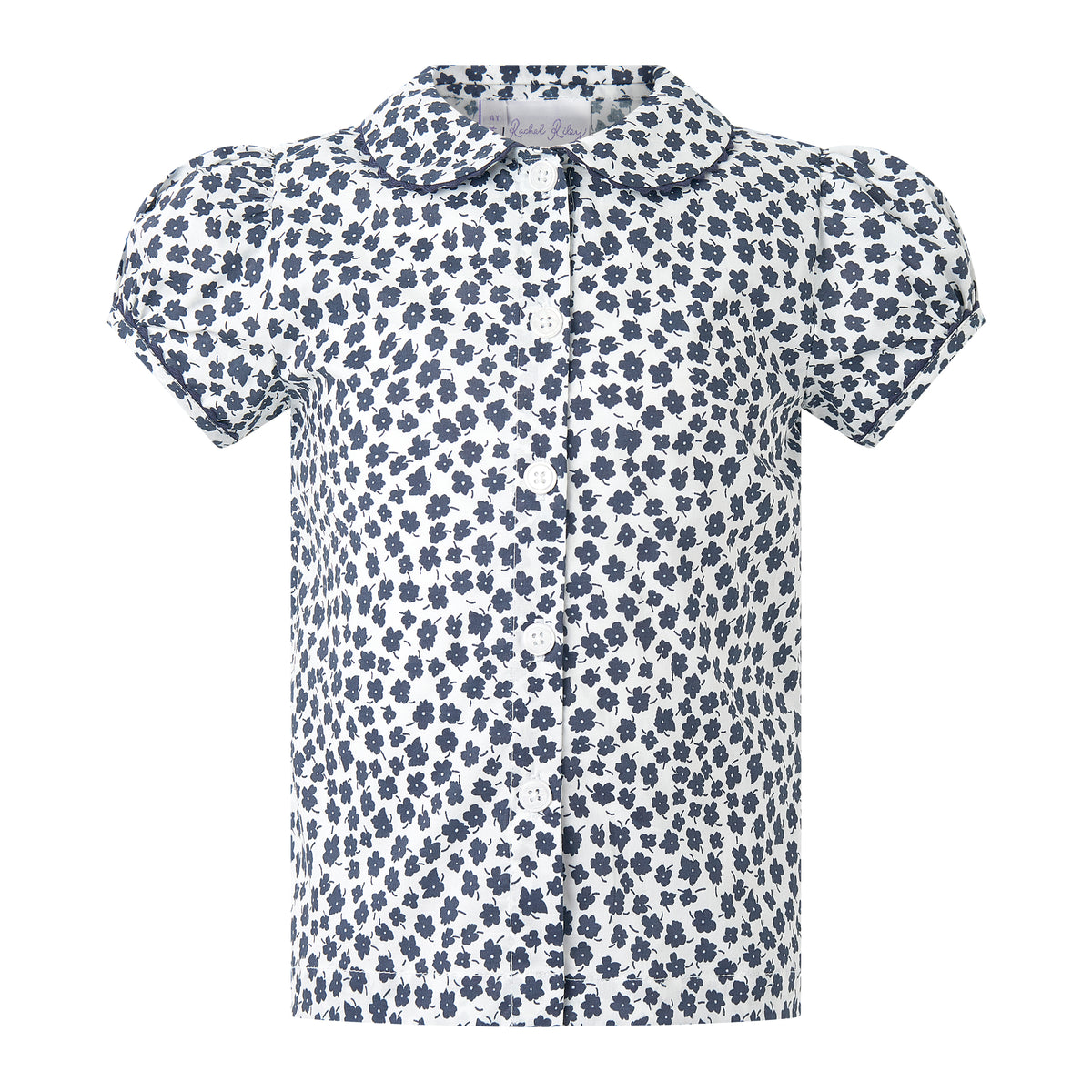 Navy Floral Blouse Pinafore Dress