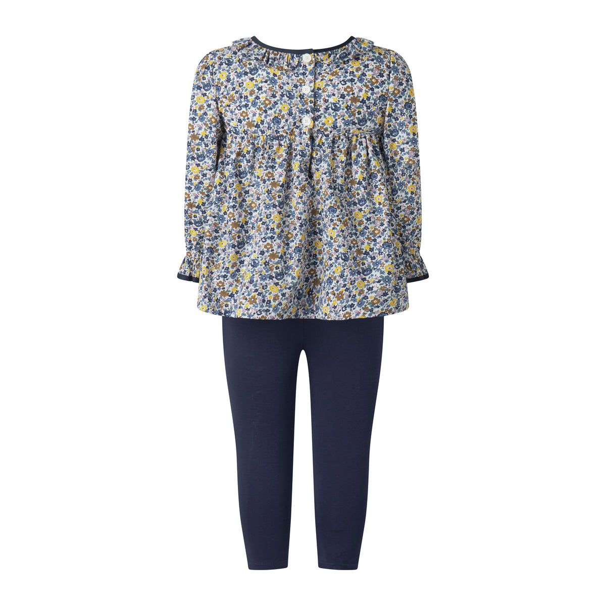 Navy Floral Blouse & Legging Set