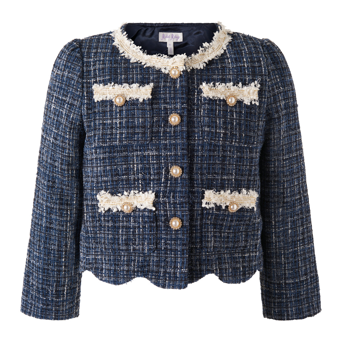Navy Tweed Skirt Set