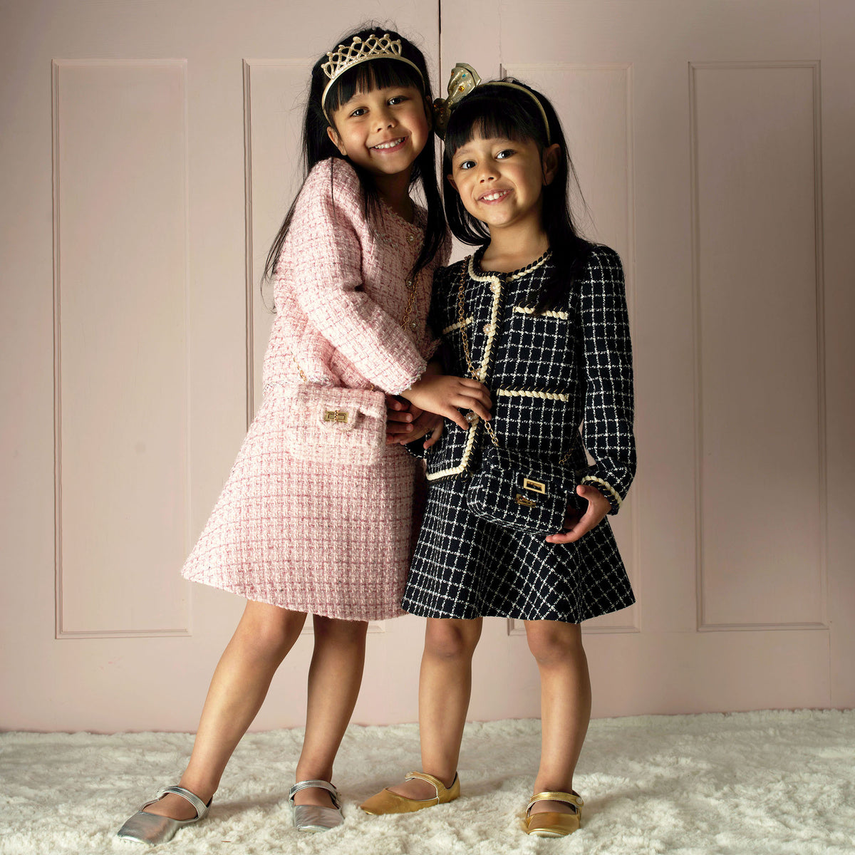 Check Tweed Jacket and Skirt Set
