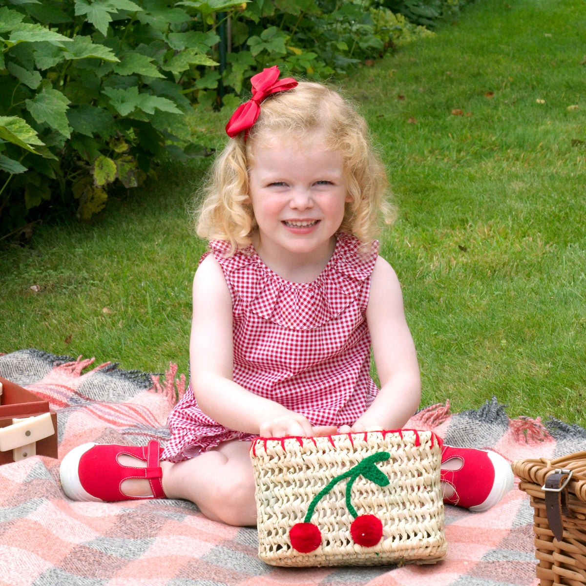 Red Gingham Frill Top & Short Set