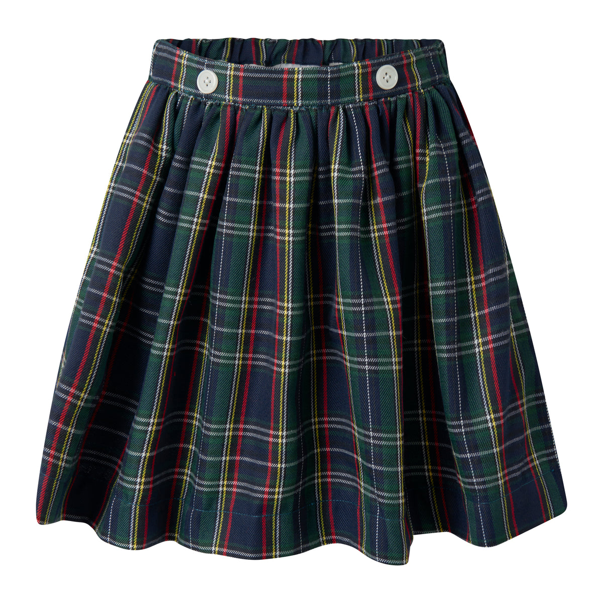Navy Check Skirt & Blouse Set