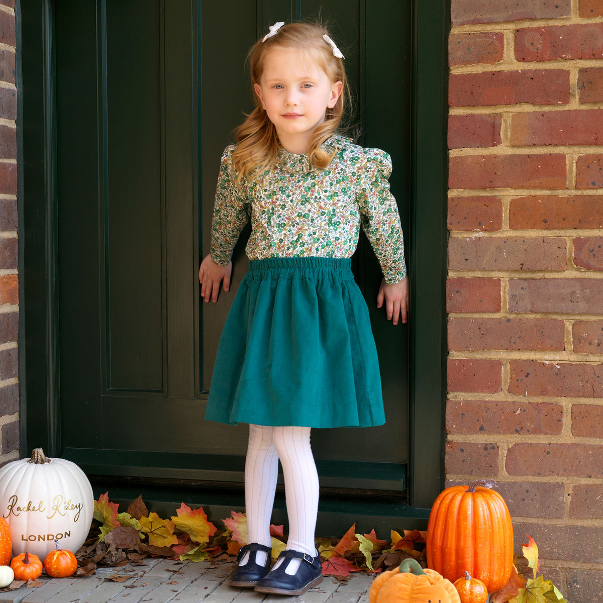 Forest Green Babycord Pull-on Skirt
