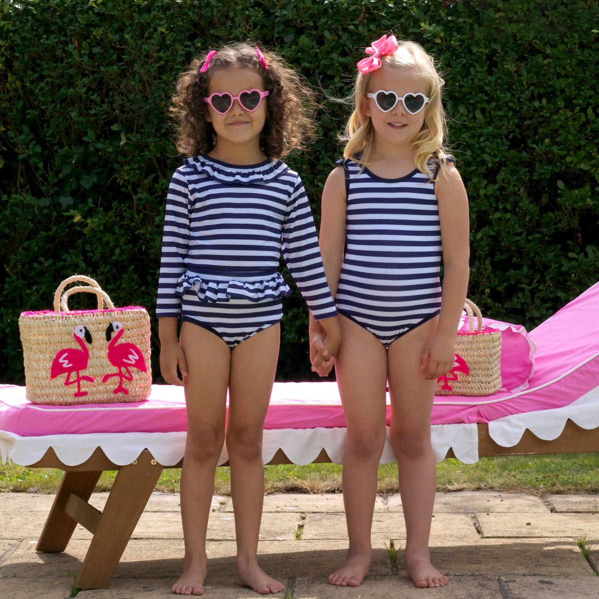 Navy Breton Lycra Swimsuit